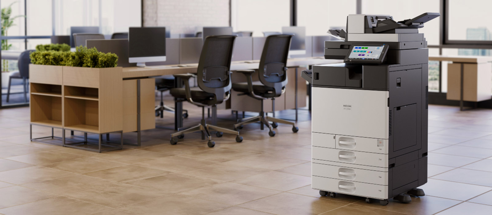 Printer & Copier Rentals Zambia | Short-Term Hire & Corporate Leases Ricoh printer touchscreen control panel interface