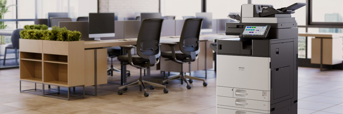 Printer & Copier Rentals Zambia | Short-Term Hire & Corporate Leases Ricoh multifunction printer deployed for a short-term project or event